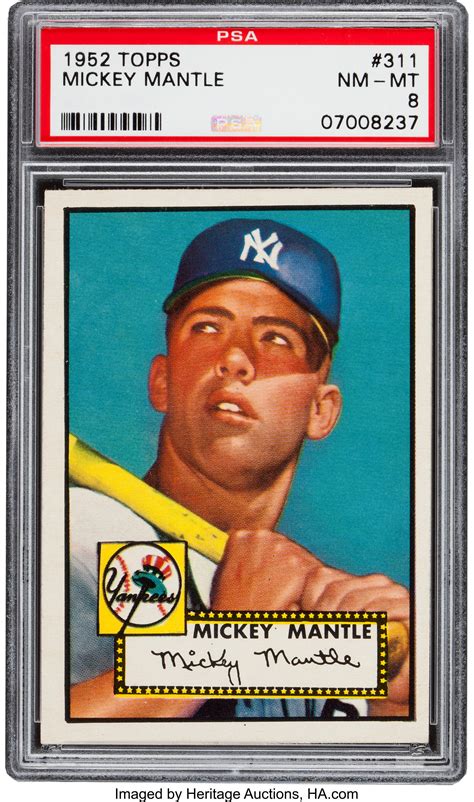 1952 Topps Mickey Mantle #311 PSA NM-MT 8.... Baseball Cards | Lot ...