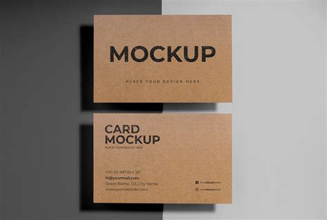 Free Kraft Paper Business Card Mockup | Mockuptree