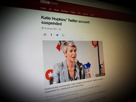 Katie Hopkins' Twitter account suspended - Simfin | Esafety, safeguarding and Digital Literacy