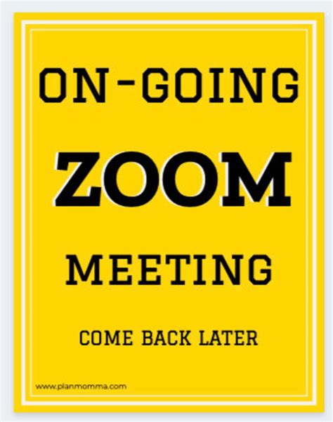 Video Meeting Signs Printable Signs Zoom Meeting work from | Etsy