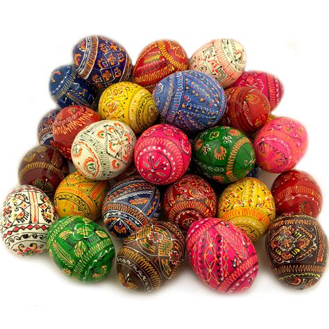 Assorted 10 Pieces Colorful Ukrainian Pysanky Eggs