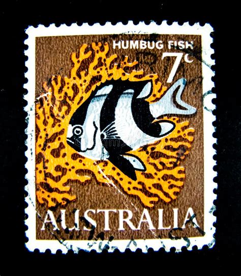 Humbug Fish Australian Postage Stamp Editorial Photography - Image of coral, historic: 89466467