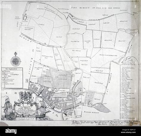 Map and table of Limehouse in the Parish of Stepney, London, 1703 ...