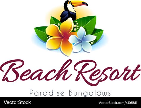 Beach resort logo Royalty Free Vector Image - VectorStock