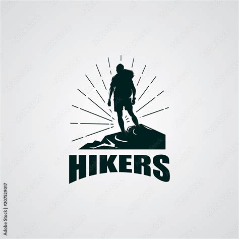 Hiking Club Expedition Logo Design Template Stock Vector | Adobe Stock