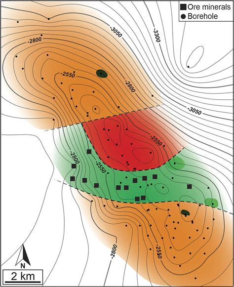 Lithologic map of post-kinematic ore minerals (magnetite, pyrite and... | Download Scientific ...