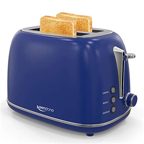 Toaster 2 Slice Keenstone Retro Stainless Steel Toaster with Bagel, Cancel, Defrost Function ...