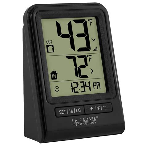 La Crosse Technology Wireless Indoor/Outdoor Thermometer - Black ...