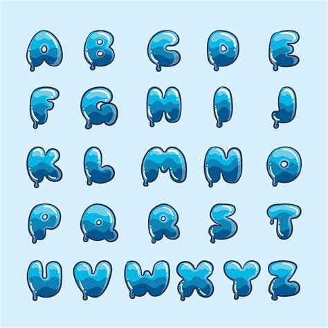 Water Alphabet 214859 Vector Art at Vecteezy