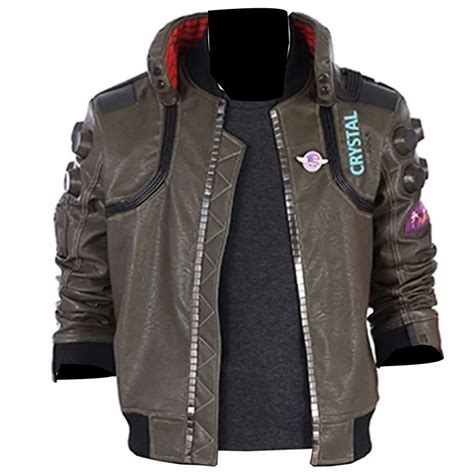 buy online cyberpunk 2077 leather jacket of high quality