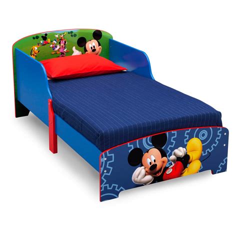 Mickey Mouse Wooden Toddler Bed by Disney | Wooden toddler bed, Toddler bed, Childrens bedroom ...