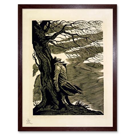 Paintings Heathcliff Wuthering Heights Bronte Black White 12X16 Framed ...