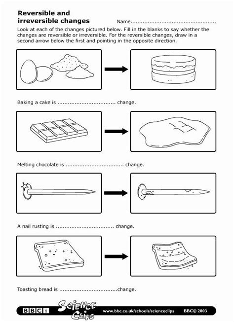 Physical Vs Chemical Changes Worksheet Unique Physical and Chemical Changes Worksheet | Chemical ...