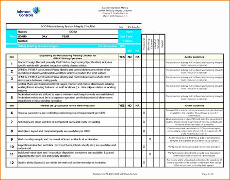 11 Quality Checklist Template Excel - Excel Templates