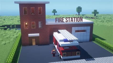 Minecraft fire station - how to build - YouTube