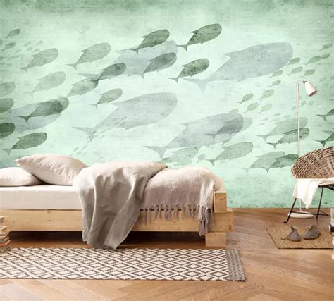 3D Fish Wallpaper, Ocean Wall Mural, Watercolor Wall Decor, Kids Wall Art, Peel and Stick ...