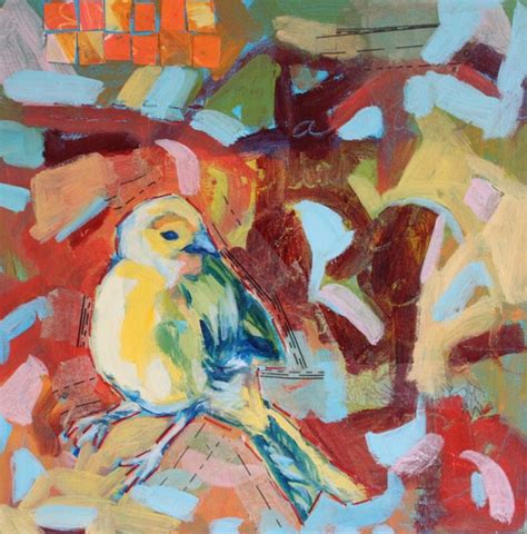 Items similar to Yellow Bird Painting: Bright Days on Etsy