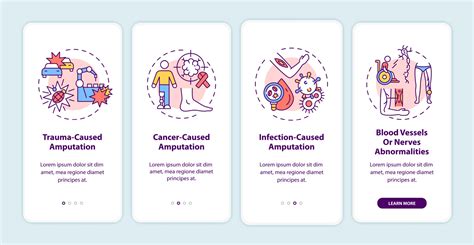 Amputation causes onboarding mobile app page screen with concepts 2367718 Vector Art at Vecteezy