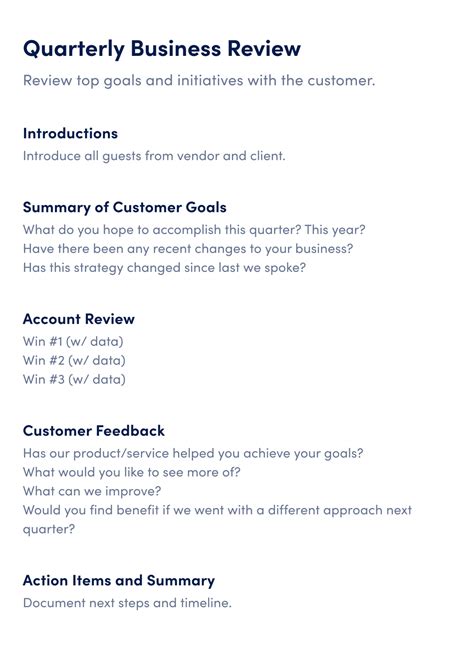 Quarterly Business Review Examples, Templates, And Agendas - Gong