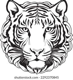 Tiger Headtribal Tattoo Designvector Illustration Ready Stock Vector ...