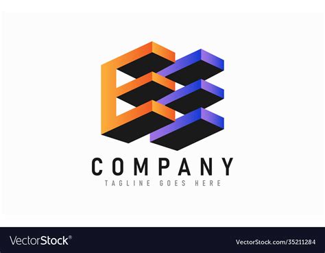 Modern 3d initial letter e logo design abstract Vector Image