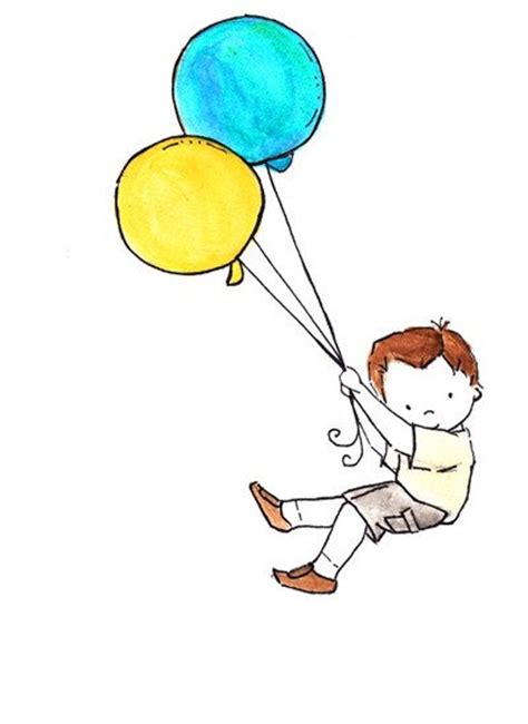 Items similar to Balloon Boy--Nursery art Print on Etsy