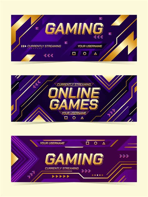 Online Streaming Banner Gaming Templates Set 7931021 Vector Art at Vecteezy