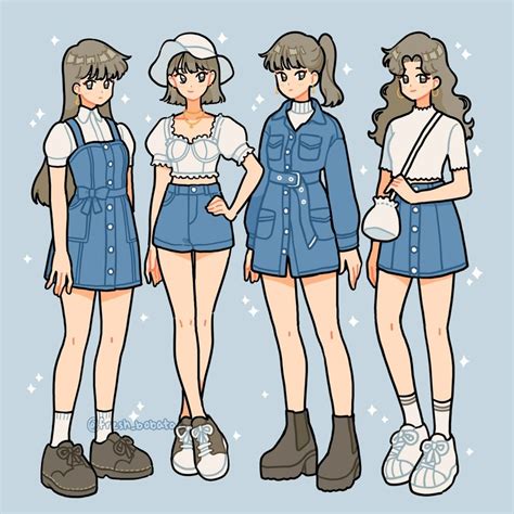 Blue fits, an art print by fresh_bobatae | Drawing anime clothes, Fashion design drawings, Art ...