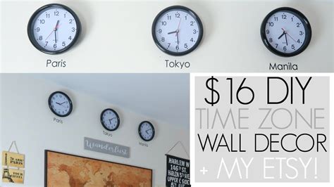 $16 DIY Time Zone Clocks + My NEW Etsy Shop! | Time zone clocks, Clock wall decor, Diy