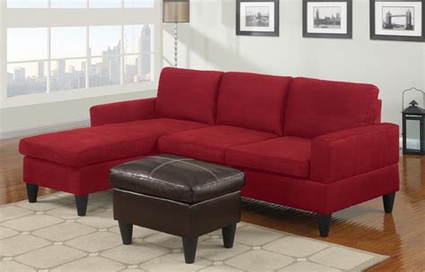 Resemblance of Red Microfiber Sectionals Highlight Your Living Room | Small sectional sofa, Red ...