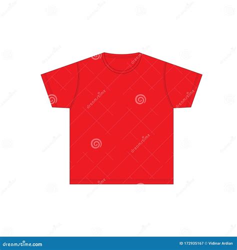 Blank Red T-shirt Template .Vector Stock Vector - Illustration of blank, vector: 172935167