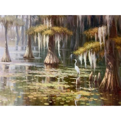 Louisiana Swamp Oil Painting | Chairish