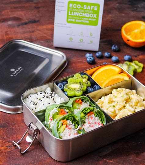 Stainless Steel Eco Lunch Box, Leak Proof, 5 Compartment, 50 Oz or 150 ...