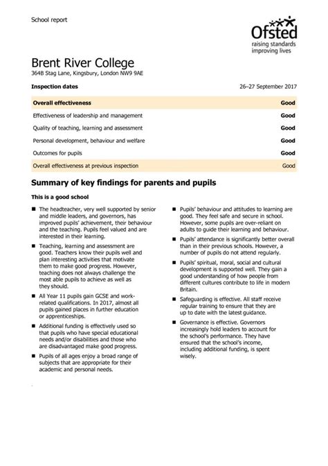 Ofsted Report – Brent River College