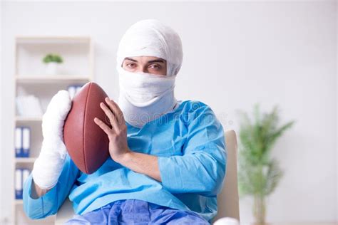 Injured American Football Player Recovering in Hospital Stock Image - Image of american, illness ...