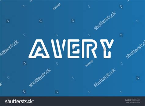 Avery Logotype Avery Design Avery Letter Stock Vector (Royalty Free ...