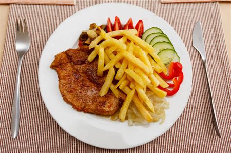 Fries And Steak On Plate Free Stock Photo - Public Domain Pictures