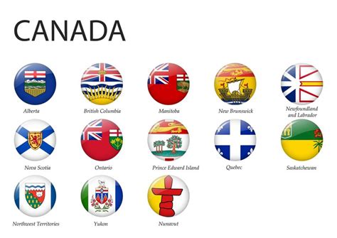 Premium Vector | All Flags of regions of Canada