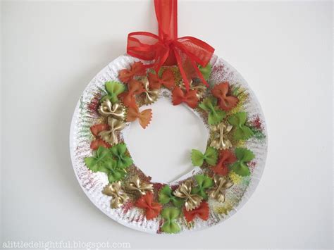 pasta and paper plate christmas wreaths - a little delightful ...