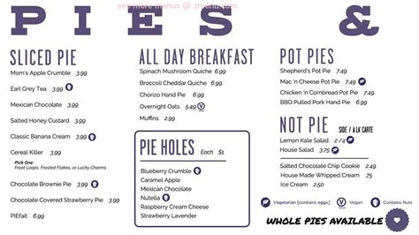 Online Menu of The Pie Hole Restaurant, Rancho Cucamonga, California, 91739 - Zmenu