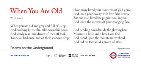 When You Are Old – Poems on the Underground