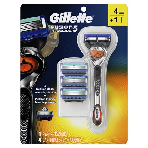 Gillette Fusion5 ProGlide Men's Razor, Handle & 4 Blade Refills - Walmart.com