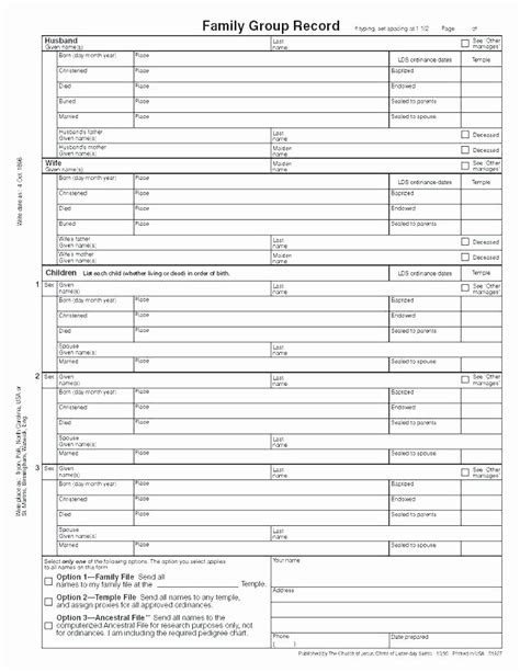 Editable Family Group Sheets Templates