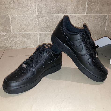 Nike Air Force 1 (Black) UK9 Below Retail Brand... - Depop