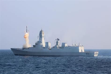 Indian Navy's Visakhapatnam-Class Destroyer 'INS Imphal' Fires BrahMos ...