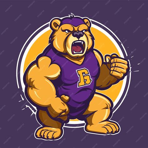 Premium Vector | Bear mascot logo design face vector template