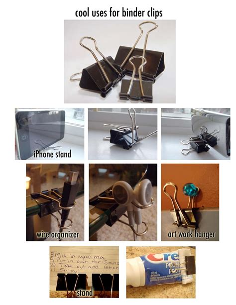 Great uses for binder clips. | Hanger organizer, Cool stuff, Iphone stand