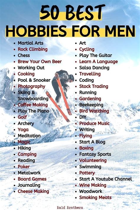 50 best hobbies for men | Hobbies for men, Best hobbies for men, Personal development skills