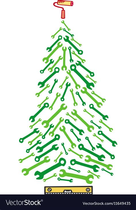 Christmas tree tools Royalty Free Vector Image