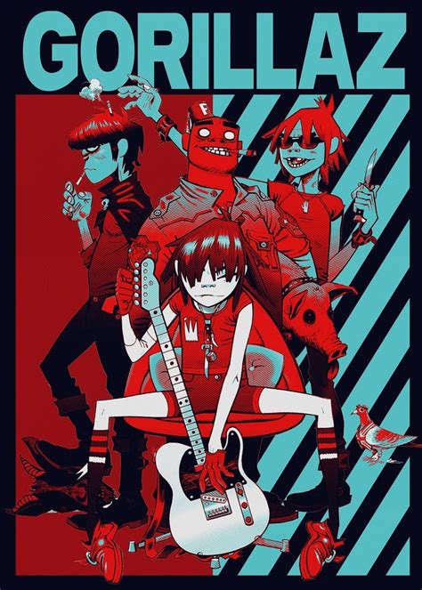 gorillaz poster | Rock poster art, Music poster design, Retro poster